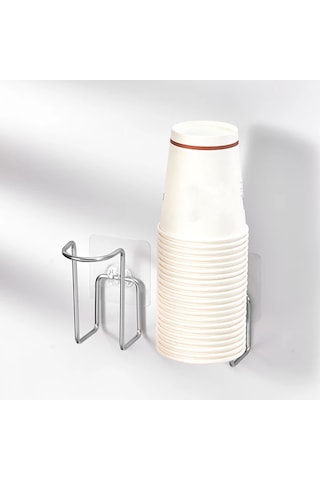 Microcase Yapışkanlı Duvara Yüzeye Monte Kağıt Bardak Askılığı - Al5307 2 Adet Gri