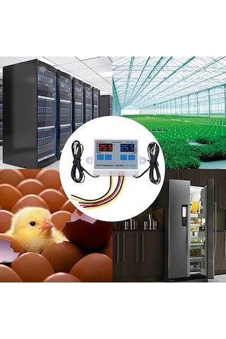 Padalink Xk-w1088 Dc24v Dijital Ekranlı Akıllı Çift Kontrol Sıcaklık Regülatörü, İki Röle Çift Gösterge Ayarlanabilir Termostat Anahtarı