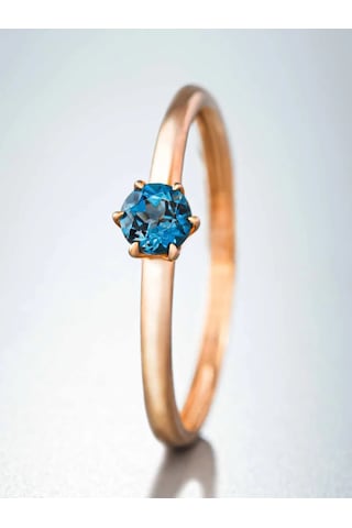 Uvelirnye Tradicii 925 Ayar Gümüş Doğal Topazlı London Yüzük 402965484 Mavi