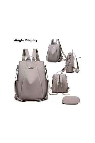 Yuntech01 Kadın Çift Askılı Sırt Çantası - Basit Klasik Nilon Oxford Kumaşı - Pratik Dışarı Çıkışlar İçin Kahverengi Çok Renkli