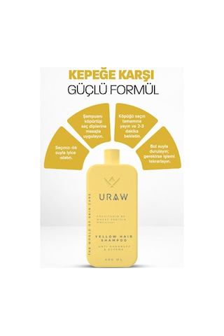 Uraw Onarıcı ve Saç Derisi Dengeleyici Bakım Sarı Şampuan 400 ML