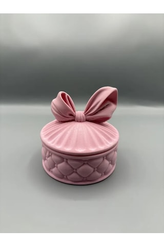 Lüks Kapitone Tasarımlı Takı Kutusu Ve Dekoratif Aksesuar Çanağı Pembe