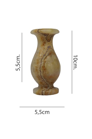 El Yapımı Doğal Oniks Lale Vazo - Benzersiz Dekorasyon Ürünü