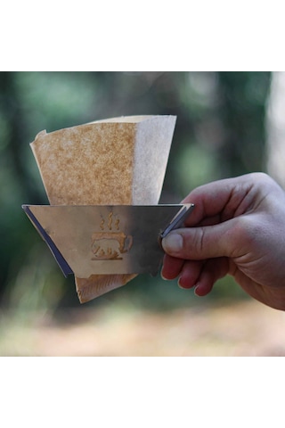 Kamp Ayısı Barista Dripper Filtre Kahve Damıtıcı: Katlanır Paslanmaz Metal Kahve Demleme Aparatı