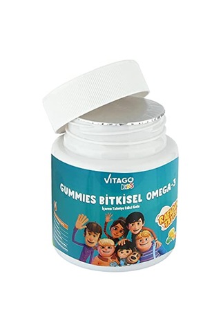 Vitago Kids Gummies Bitkisel Omega-3 içeren Çiğnenebilir Form Takviye Edici Gıda