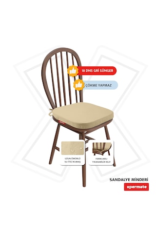 Standartfit Oval Sandalye Minderi 42x42x5 Bej