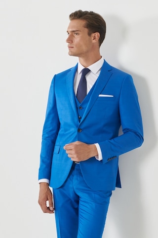 AC&Co / Altınyıldız Classics Ekstra Slim Fit Mono Yaka Pick Desenli Yelekli Takım Elbise 4A3122200009SKS Saks