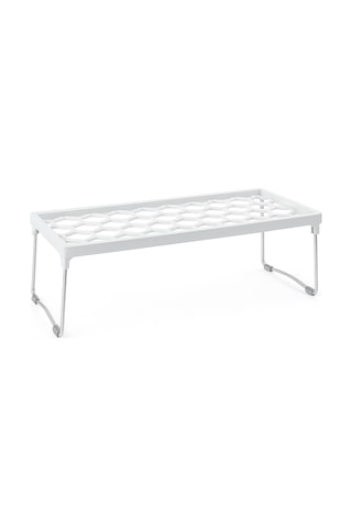 Mini Dikdörtgen Raf Düzenleyici Pratik Mutfak & Dolap Organizeri, Katlanabilir Metal Ayaklı Dayanıklı Raf 30x15x14 Cm