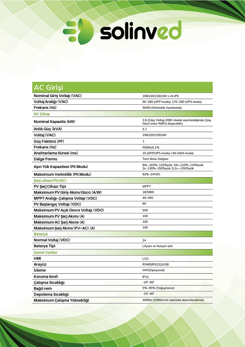 3.6 Kw Gordion Serisi Mppt Off-grid Inverter 1 Solinved 3.6 Kw Gordion Serisi Mppt Off-grid Inverter