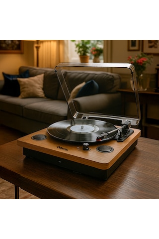 Midex MTX-256 Şarjlı Bluetooth Aux Hoparlörlü Nostaljik Pikap Plak Çalar