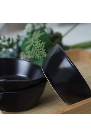 Keramika Mat Siyah Kristal Çerezlik / Sosluk 12 Cm 6 Adet 956