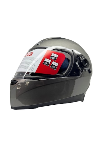 Kask Bgc Full Face Vizörlü Kask Metalik Gri