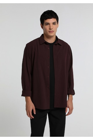 Colin's Colins Regular Fit Shirt Neck Düz Erkek Bordo Uzun Kol Gömlek Cl1081843 Q1.v1 Brd