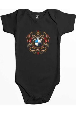 Zepplin Giyim Bmw Logo Ejderha Pembe Bebek Body Zıbın