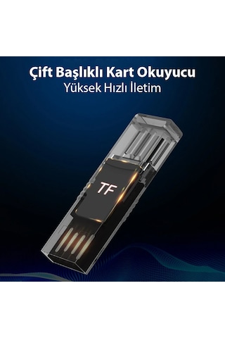 ALLY Type-c Usb C Micro TF Kart Okuyucu - Telefon Tablet Pc-Lapt