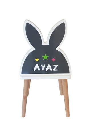 Liva Ahşap Çocuk Sandalye Tvs01 Gri Tavşanlı