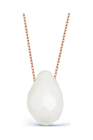 Argentum Concept 925 Ayar Gümüş Zincirli Beyaz Oniks Kolye - N122401