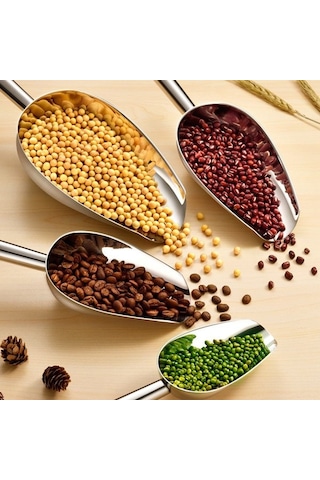 Borox Paslanmaz Çelik 9 inch Orta Boy Tartım Küreği Şaşula - Numune Küreği - Bakkal Küreği