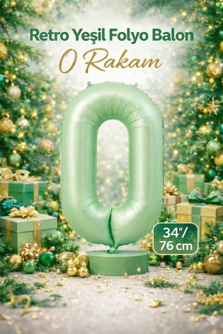 Yeşil 0 Rakam Folyo Balon 76cm Yeşil