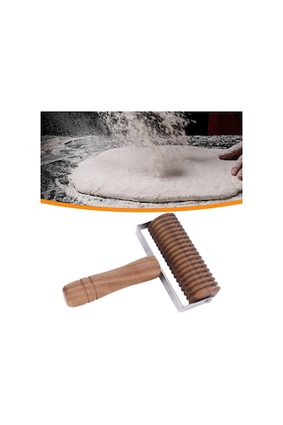 Suntek Saplı Ahşap Erişte Kesici Kafes Silindiri Kahverengi