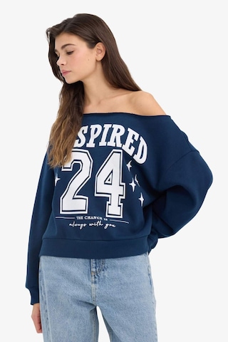 Defacto Oversize Geniş Kalıp Açık Omuz Kalın Kumaş Sweatshirt G7182ax25cwnv1 Lacivert-nv1