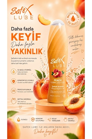 Safex Lube Kayganlaştırıcı Jel Şeftali 3 x 85 ML