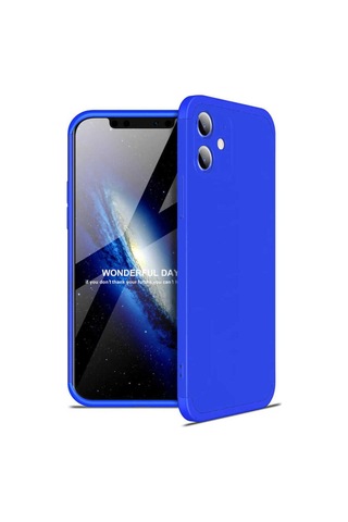 Apple Uyumlu iPhone 12 Pro Max Kılıf Zore Ays Kapak Siyah-Mavi