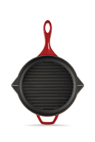 24cm Döküm Demir Gril Tava Kırmızı