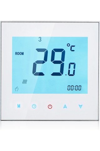 Reedark Su Isıtma Oda Termostati - Dokunmatik Lcd Ekran - Programlanabilir Isı Kontrol Cihazı - 5a Maksimum Akım - Enerji Tasarruflu