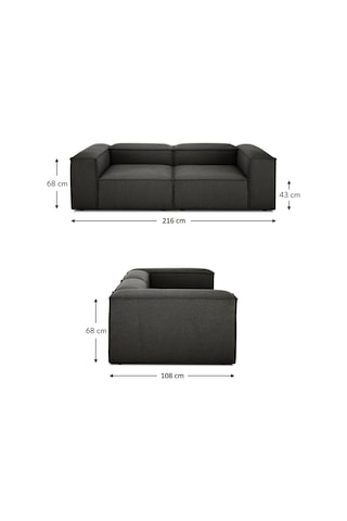 Relax Soft 2 Modül Koltuk Siyah Keten 900 Koyu Siyah
