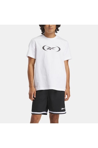 Reebok Basketball Erkek Kısa Kol Tişört Beyaz