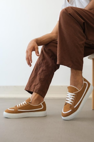Ba0351 Boa Bağcıklı Deri Tozu Günlük Taba Renk Spor Ayakkabı