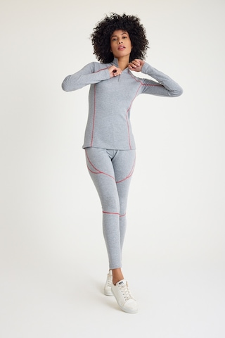 Scorp Thermo-fit Extreme Kadın Termal İçlik Fermuarlı Üst Kayak İçliği Gri Siyah