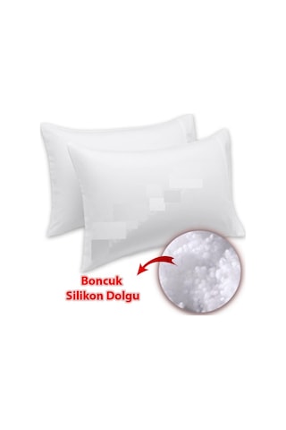 Otel Tipi Boncuk Silikonlu Yastık Akfil 63 Tel Dokuma 2 Adet