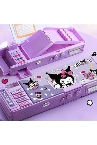 Agoodshop Çok Fonksiyonlu Şifreli Kalem Kutusu Mor Mor