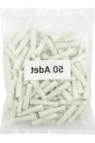 Plastik Dübel Seti, 50 Adet, Esnek Ve Dayanıklı