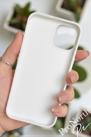 Iphone 15 Uyumlu Kılıf Logolu Lansman Soft Yumuşak Içi Kadife Silikon Kapak Beyaz
