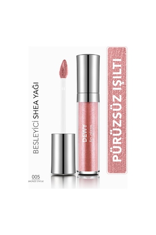 Flormar Besleyici Dudak Parlatıcısı - Dewy Lip Glaze - 005 Bronze Statue-8682536068093