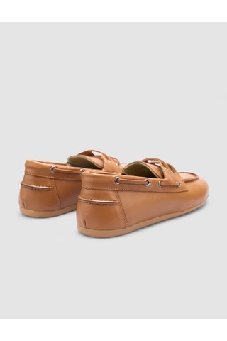 %100 Hakiki Deri Taba Kadın Loafer Taba
