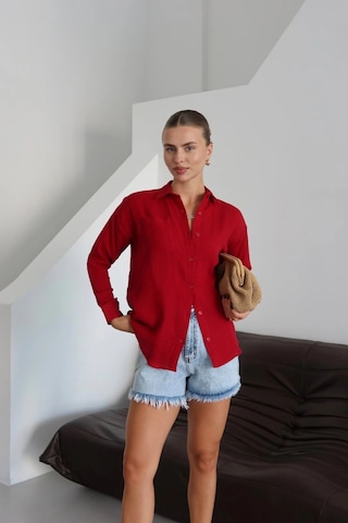 Kazax Tek Cepli Müslin Gömlek Bordo Pt Bordo