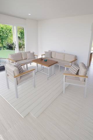 Neokas Balkon Mobilyası, Bahçe Takımı, Kafe Koltuğu, Bekleme Alanı Koltuğu, 1 +1 + 2 + 3 + Masa Beyaz