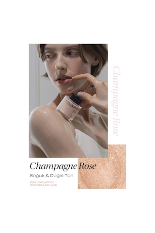 İnce Dokulu, Renkli Ve Işıltılı Vücut Yağı Kundal Satin Glow Shimmer Oil Champagne Rose
