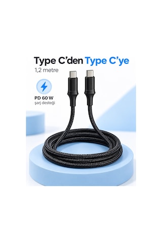 Uyumlu Telefon Ve Dizüstü Bilgisayarlar İçin Pd Type C Şarj Kablosu