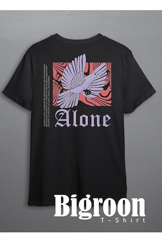 Alone Yalnız Kuş Bird Güvercin Tişört Unisex T-shirt 001