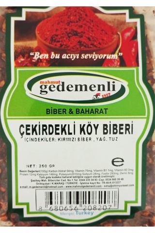 Mahmut Gedemenli Çekirdekli Köy Biberi 250 G