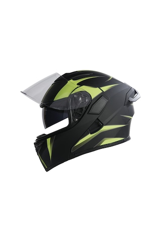 Rhkc 902 Çene Açılır Vizörlü Kask Sarı - Siyah