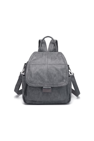 Yıkama Deri Sırt Askılı Kadın Çantası 21-k Barcelona 1908 Koyu Gri