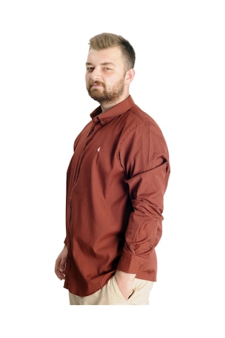 Mode Xl Büyük Beden Erkek Gömlek U.kol Tom Oxford 23303 Mürdüm 001