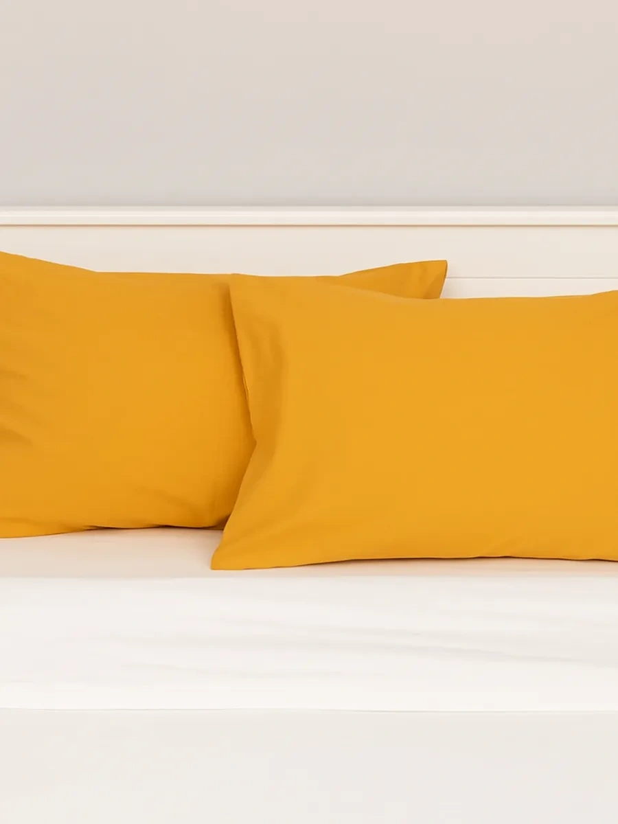 Inteteks 50x70 Cm Fermuarlı Yastık Kılıfları 2 Adet Pamuk %100 16936778 Hardal Rengi