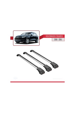 Volkswagen Touareg 2010-2015 Arası İle Uyumlu Ace-1 Ara Atkı Tavan Barı Gri 3 Adet Bar